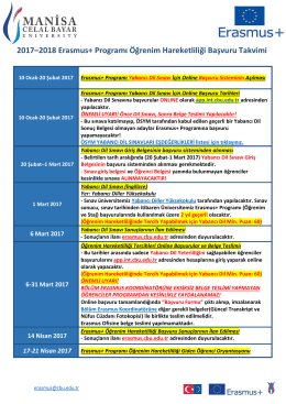 2017–2018 Erasmus+ Programı Öğrenim Hareketliliği Başvuru