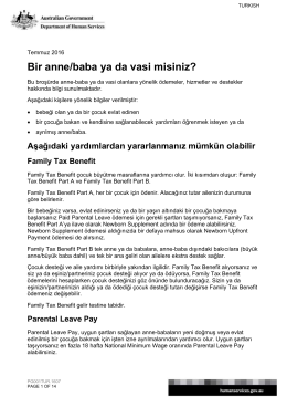 Are you a parent or guardian? - Turkish