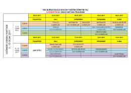 İlköğretim III. Sınav Haftaları Programı