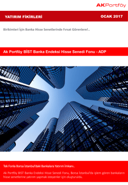 Ak Portf&ouml;y BİST Banka Endeksi Hisse Senedi Fonu
