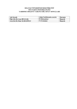 yardımcı doçent yabancı dil sınav sonuçları