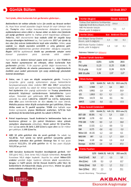 Günlük Bülten - Akbank Yatırımcı