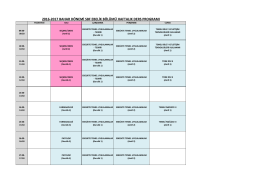 2016-2017 bahar dönemi sbf ebelik bölümü haftalık ders programı