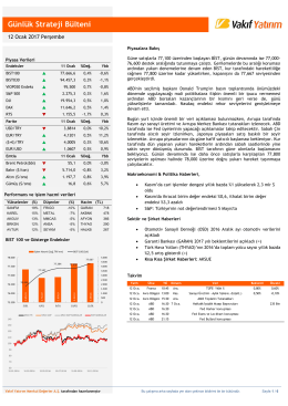 12 Ocak 2017 G&uuml;nl&uuml;k Strateji B&uuml;lteni
