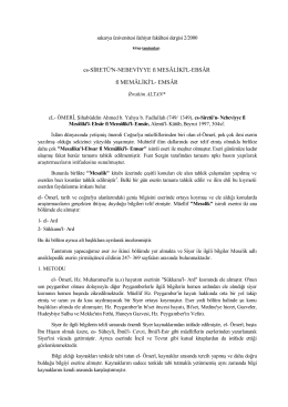es-SİRETÜ`N-NEBEVİYYE fi MESÂLİKİ`L