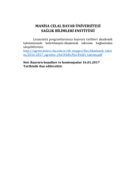 Genel Bahar D&ouml;nemi Lisans&uuml;st&uuml; &Ouml;ğrenci Alımları