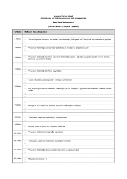 Çalışma Planı Kaynak - Ankara Üniversitesi Açık Ders Malzemeleri