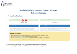 Mevlana Değişim Programı Yabancı Dil Sınavı Kullanım Kılavuzu