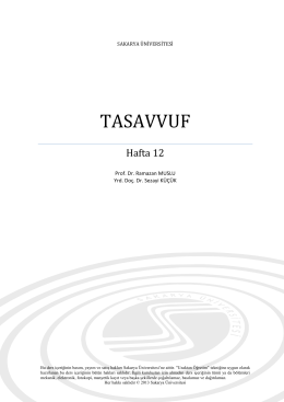 tasavvuf - Sakarya Üniversitesi