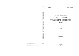 TÜRK DİLİ VE EDEBİYATI TÜ RK DİL İ VE E DE B İYA TI DE RGİSİ