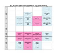 2016-2017 bahar dönemi sbf fizyoterapi bölümü haftalık ders programı