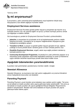 Looking for work? - Turkish - Department of Human Services
