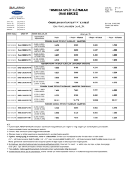 TOSHIBA SPLİT KLİMALAR (RAS SERİSİ)