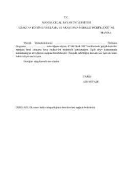 Ön Lisans Öğrencileri İçin Başvuru Dilekçesi