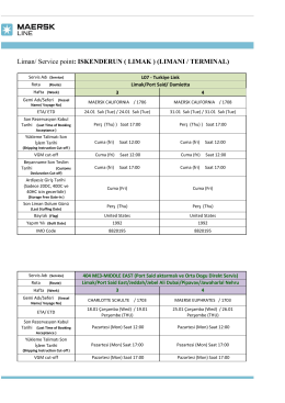 Liman/ Service point: ISKENDERUN ( LIMAK