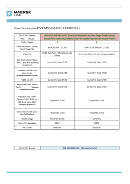 Liman/ Service point: EVYAP (LIMANI / TERMINAL)