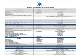 Akademik Takvim 2016-2017