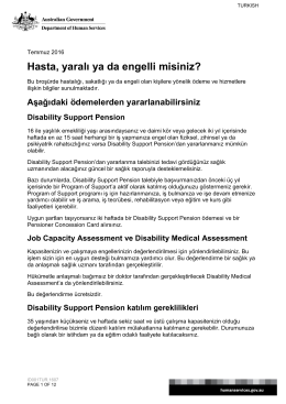 Are you ill, injured or do you have disability?