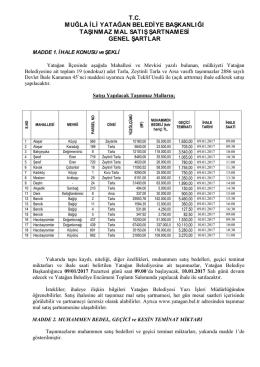 taşınmaz satış şartnamesi
