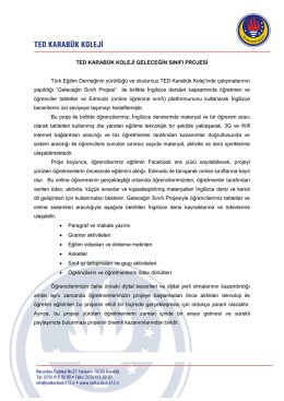 TED KARAB&Uuml;K KOLEJİ GELECEĞİN SINIFI PROJESİ T&uuml;rk Eğitim