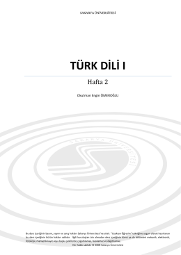 T&Uuml;RK DİLİ I - e-kamp&uuml;s sakarya