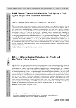Effect of Different Feeding Methods on Live Weight and Live Weight