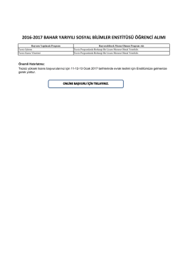 bahar yarıyılı sosyal bilimler enstit&uuml;s&uuml; &ouml;ğrenci alımı