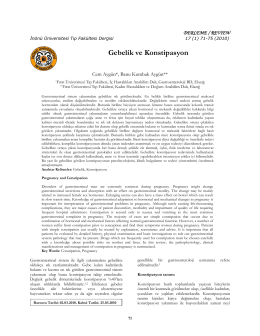 Gebelik ve Konstipasyon - İ.&Uuml;. Tıp Fak&uuml;ltesi Dergisi