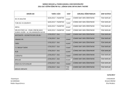 (2016-2017) 1. Dönem Ortalama Yükseltme Sınav Programı