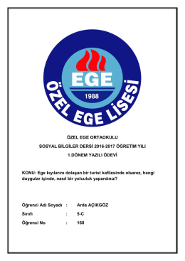 ÖZEL EGE ORTAOKULU SOSYAL BİLGİLER