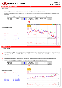 11.01.2017 Forex Günlük Teknik Bülten