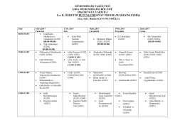 Kesinleşmiş Bütünleme Programı - Erciyes Üniversitesi | Gıda
