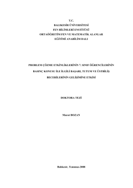 tc balıkesir &uuml;niversitesi fen bilimleri enstit&uuml;s&uuml; orta&ouml;ğretim fen ve