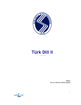 Türk Dili II - e-kampüs sakarya