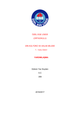 DİN KÜLTÜRÜ VE AHLAK BİLGİSİ