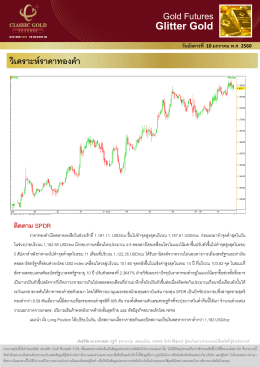วิเคราะห์ราคาทองคา - Classic Gold Group