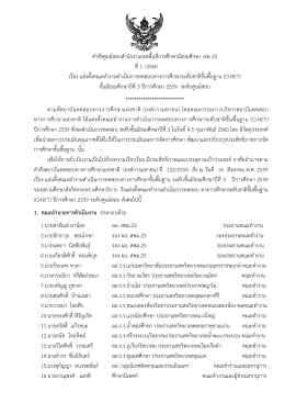 คําสั่งศูนย์สอบสํานักงานเขตพื้นที่การศึกษา