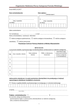 wniosek - Powiatowe Centrum Pomocy Rodzinie w Mińsku