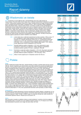 Raport dzienny - Biuro Maklerskie Deutsche Bank Polska