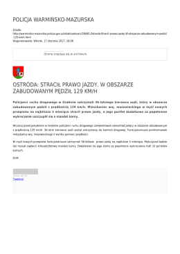 policja warmińsko-mazurska ostróda: stracił prawo jazdy. w