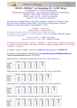 pakiet pobytowy- rehabilitacyjny (noclegi i wyżywienie)