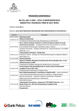 PROGRAM KONFERENCJI NA CO, JAK I Z KIM – CZYLI O