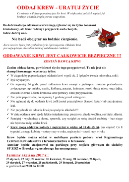 ODDAJ KREW - URATUJ ŻYCIE
