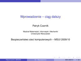 Wprowadzenie - Wydział Matematyki, Informatyki i Mechaniki