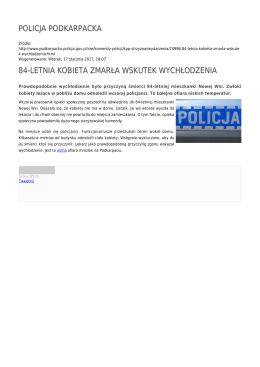 policja podkarpacka 84-letnia kobieta zmarła wskutek wychłodzenia