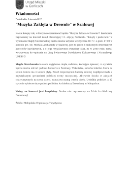 "Muzyka Zaklęta w Drewnie" w Szalowej