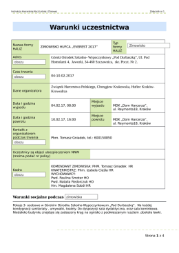 Warunki uczestnictwa