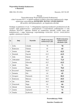 gimnazjum - język angielski - wyniki po odwołaniach z 2 etapu