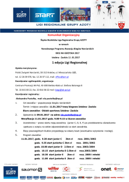 Komunikat Organizacyjny - NKS Trójwieś Beskidzka