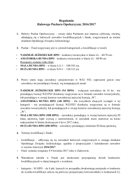 Regulamin Halowego Pucharu Opolszczyzny 2016/2017